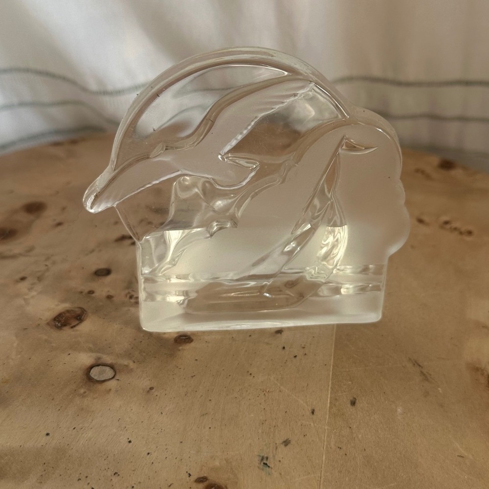 PartyLite Glass Dolphin Seagull Tealight Candle Holder Nautical Ocean Decor - Picture 1 of 4